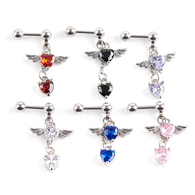 1PC Stainless Steel Angel Wings Helix Piercing Cartilage Earring Tragus Piercin)