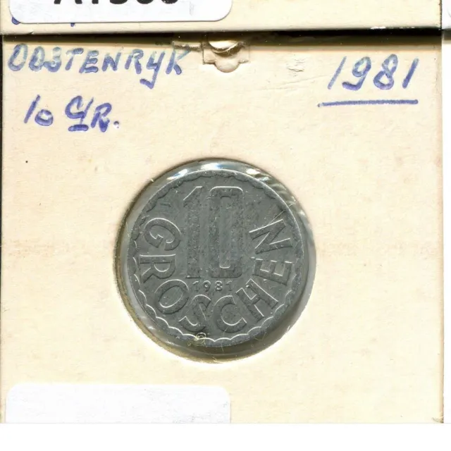 10 GROSCHEN 1981 AUSTRIA Coin #AT561U