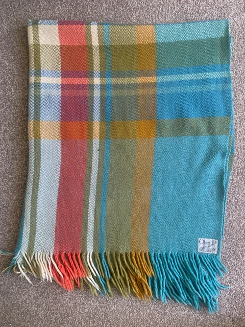 VINTAGE BURKRAFT RED Tartan Wool Fringe Blanket Picnic Throw Rug 20.00 PicClick UK