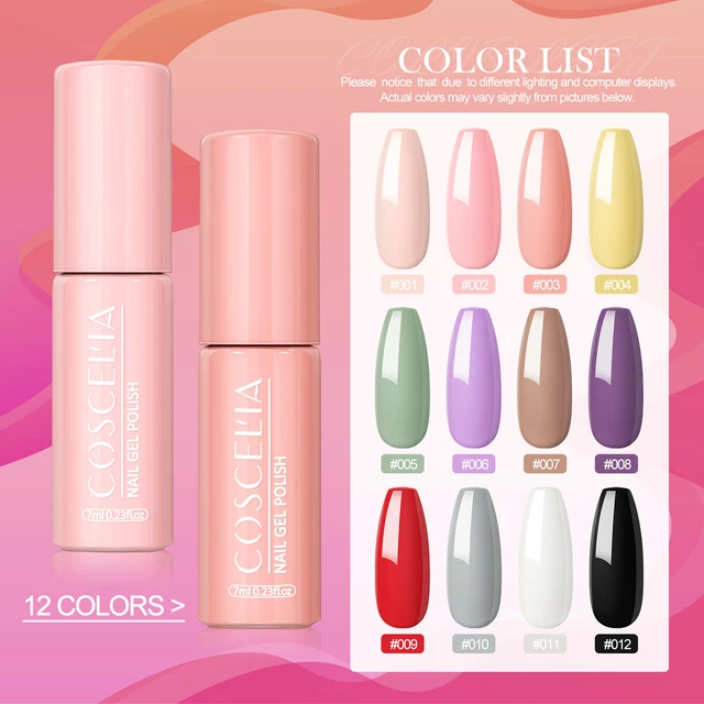 Gel Nail Polishes Set Classic Pink White Nail Art Design Soak off Gel