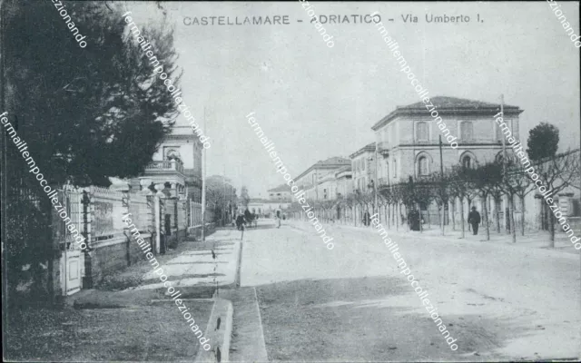 ba140 cartolina castellammare adriatico via umberto I pescara 1930