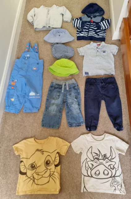 Baby Boys 12-18 months clothes bundle 11 items summer inc dungarees