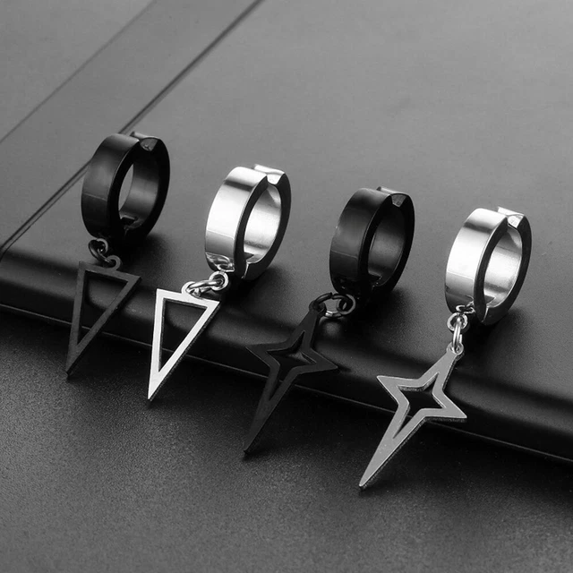 Boucles D'Oreilles Hoop En Acier Chirurgical - Style Punk Vintage - Pour Hommes Et Femmes