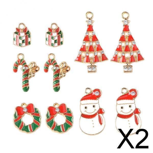 2X 10 Stück Kristall Emaille Charms Anhänger für Dekor DIY Schmuckherstellung