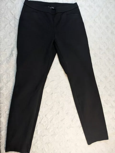 EILEEN FISHER Pants Women XS Black Ponte Knit Legging Slim Skinny Side Ankle Zip