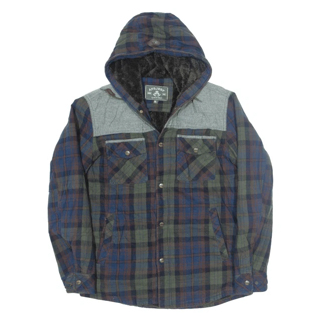 AFS JEEP Giacca Sherpa Foderata Lumberjack Verde Quadri Ragazzi 2XL