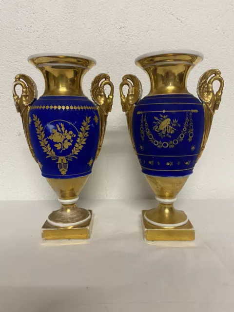 Vases porcelaine XIXème Restauration,Empire , Charles X