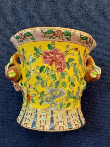 United Wilson 1897 Hand-painted Asian Porcelain Planter