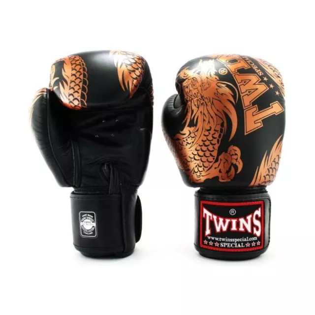 Twins Special Boxing Gloves FBGVL3-50 Black/Grey Muay Thai MMA Kickboxing