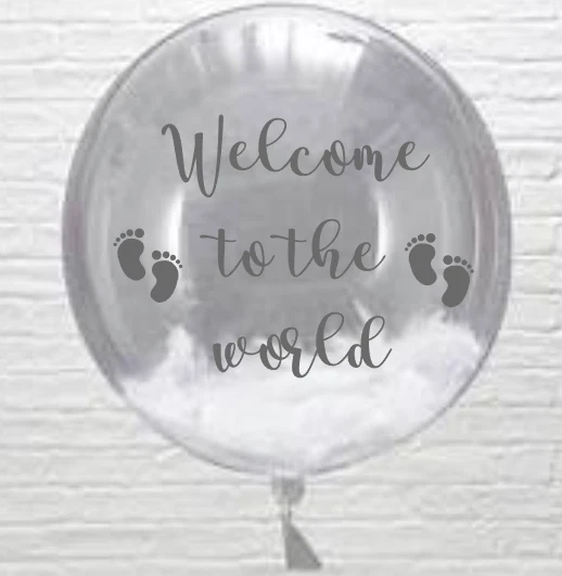 Baby shower/New baby Balloon Sticker - Baby Shower / Welcome Baby Personalised