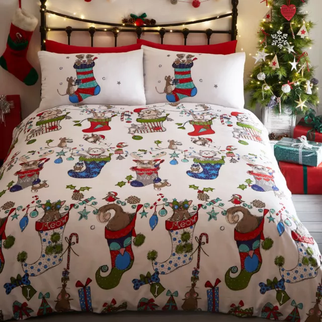 Set copripiumone reversibile stampa per animali domestici Natale
