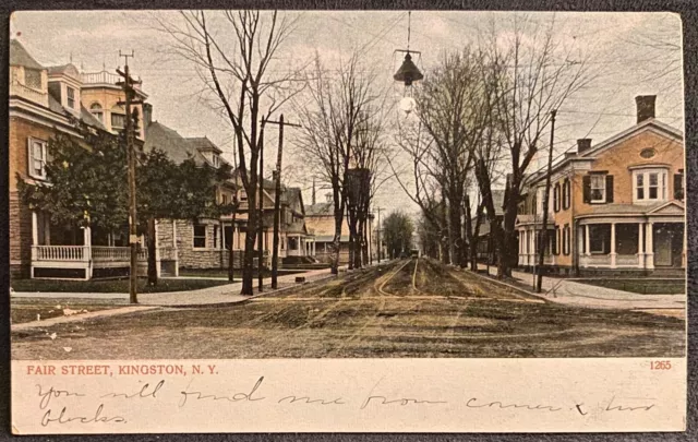 Kingston NEW YORK Fair Street Antique Postcard Ulster County