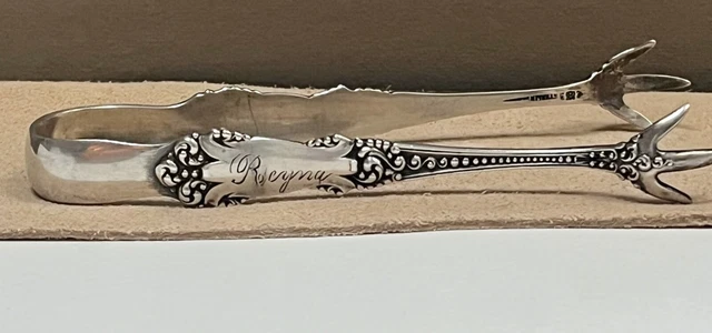 Antique Reed & Barton "La Marquise" 1895 Sterling Silver Sugar Tongs - Engraved