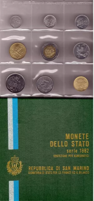 San Marino: 1982, Divisionale Fdc, 9 Monete