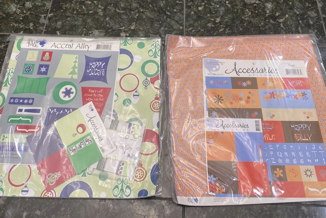 2 kits de álbum de recortes de papel rana ático acento polar y acentos de café 12x12 nuevos