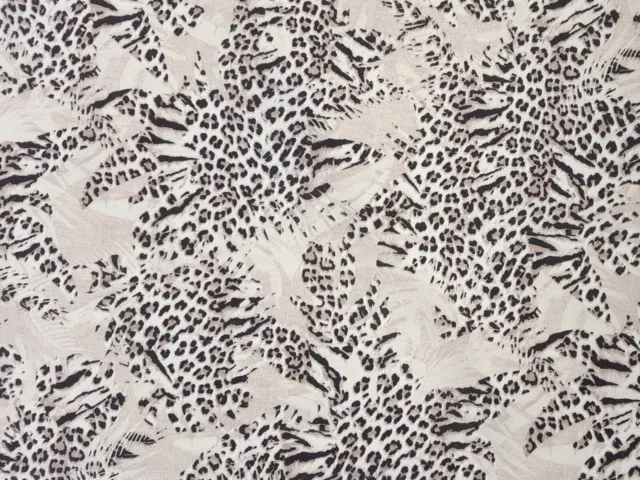 100% Baumwolle Stoff Panama Deko Gardine Tischdecke Digitaldruck Leopard Muster