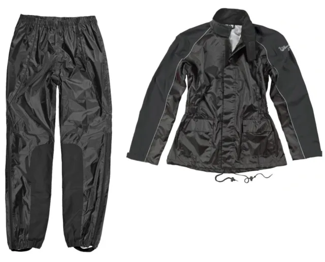 Joe Rocket RS-2 Womens 2-Piece Motorcycle Rain Suit Black