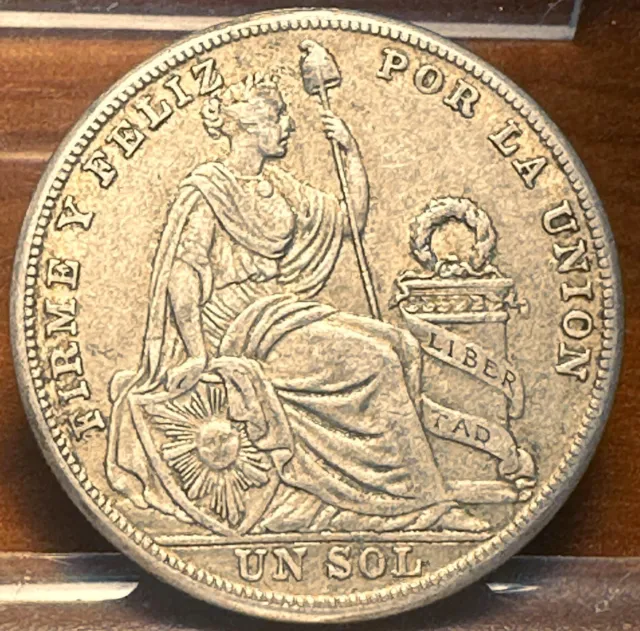 1926 Peru Lima 5 Decimos Fino Un Sol Rare Silver coin circulated