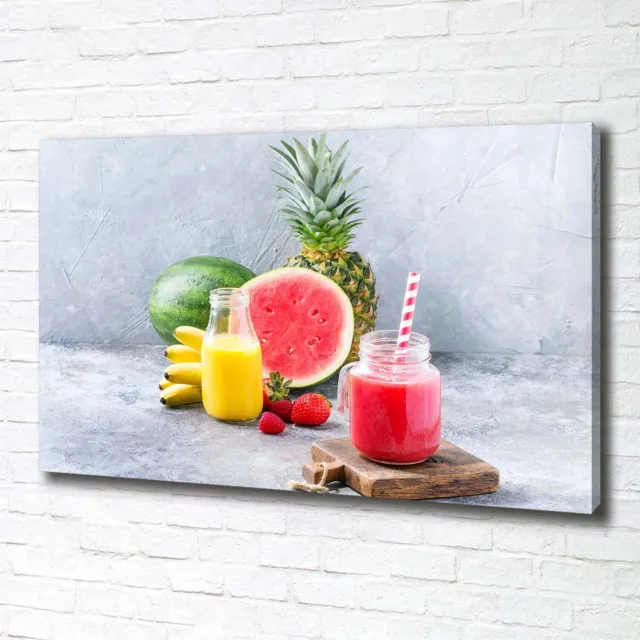 Cuadro Decorativo de Salón Impreso Sobre Lienzo 100x70 Cóctel de frutas