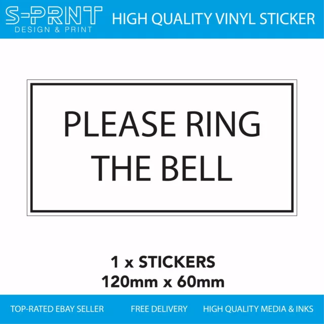 PLEASE RING THE bell with a left arrow sticker 9408 self adhesive vinyl  outdoor £3.59 - PicClick UK