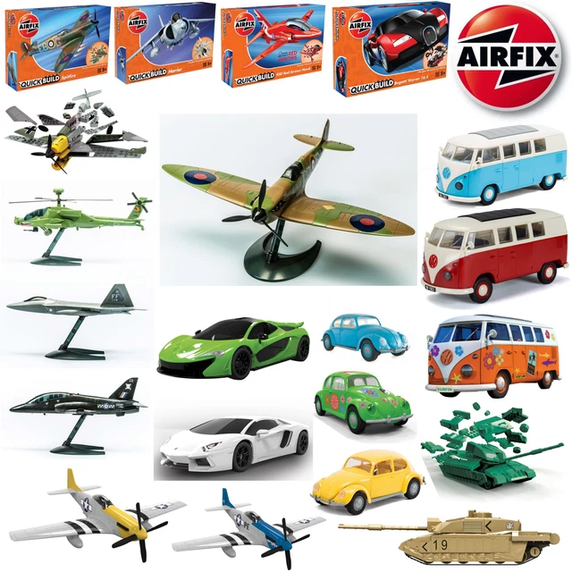 AirFix Quick Build Model Kits Starter Set Road Vehicle Aircraft Ships Tanks WWII