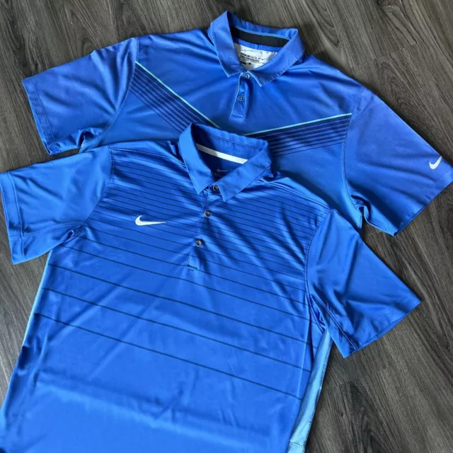 Nike Dri-Fit Golf Polo Lot Men’s Size Large Blue EUC