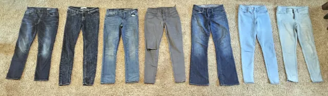 Lot Of 7 Womens Jeans Pants Size 6 7 27 28 Aero Vanity Gap RSQ+ Universal Thread