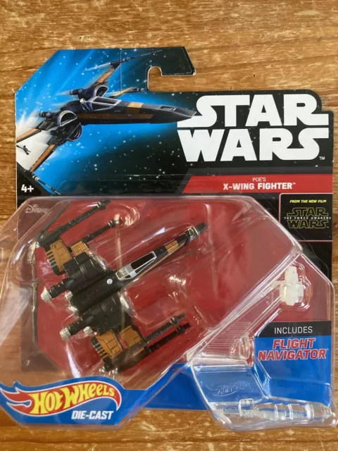 STAR WARS Hot Wheels Poe's X-Wing Fighter with Flight Navigator New & Sealed X