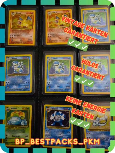 Pokemon Karten Sammlung Deluxe Auflösung Vintage Base Set Glurak 1. Edition uvm