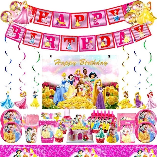 Disney Princess Crown Girls table plate cup party birthday decorations supplies