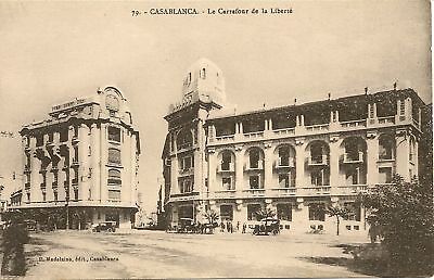 Cpa Maroc Casablanca Le Carrefour De La Liberte