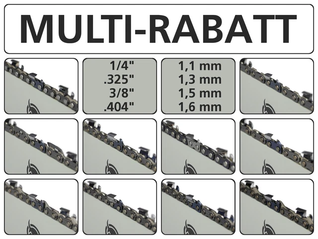 Sägekette Für Motorsäge GRIZZLY EKS 1800-40-i – 40 Cm, 3/8 Zoll, 1,1 Mm, 55 Treibglieder