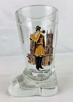Vintage Shotglass Travel Souvenir Westminster Abbey State Trumpeter Italy Made