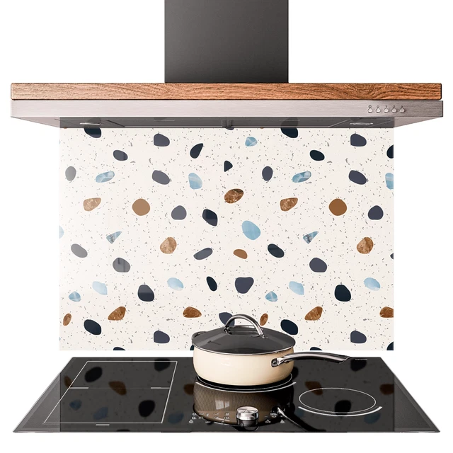 Pared posterior de cocina ESG vidrio protección contra salpicaduras protección de pared pared posterior de vidrio 47 tamaños terrazo6