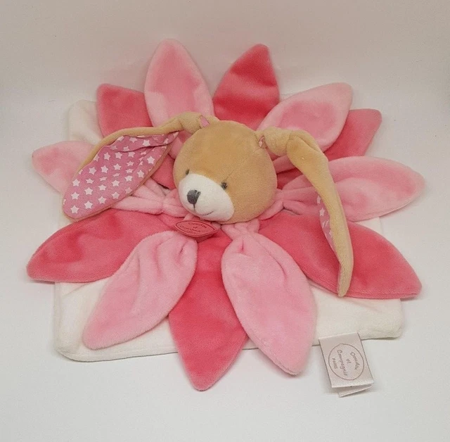 Doudou & et Compagnie plat Collector Lapin beige pétale rose étoile blanc NEUF