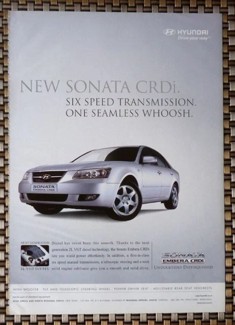 2007 Magazine ADVERTISEMENT Hyundai Sonata Embera CRDi Silver Car Print Photo AD