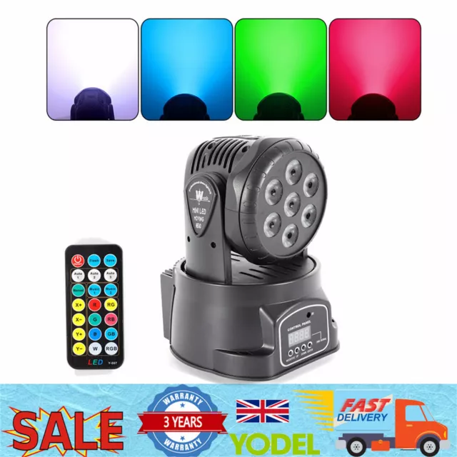 105W DMX512 RGBW LED Stage Spot Light Mini Moving Head Lighting Party Disco DJ