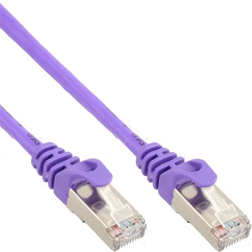 10 cavi patch InLine Cat 5e SF/UTP RJ 45 - spina schermatura pellicola viola 10 m