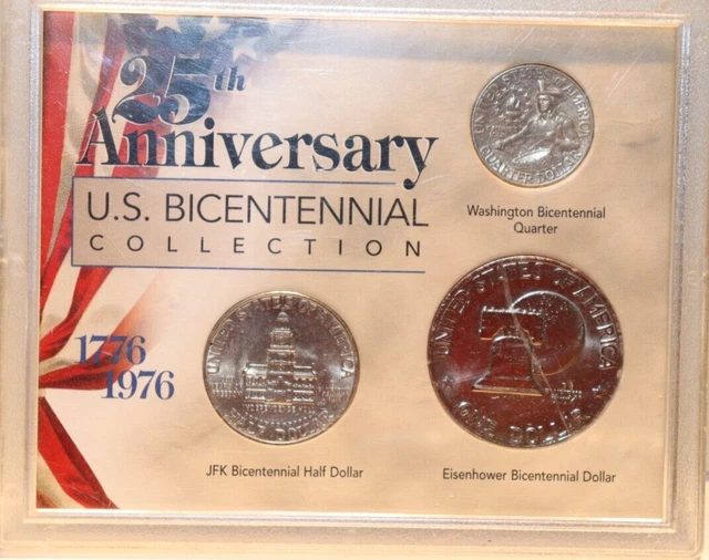 25th Anniversay 1976 3 Coin Clad set in Case