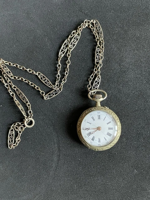 Chaîne à breloque avec clef pour montre de gousset en métal doré - Montres & Bijoux