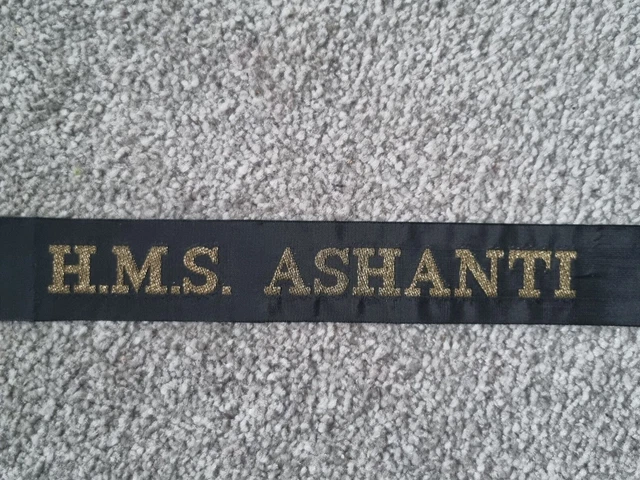 Royal Navy Cap Tally Ribbon - H.M.S. Ashanti - Tribal Class Frigate