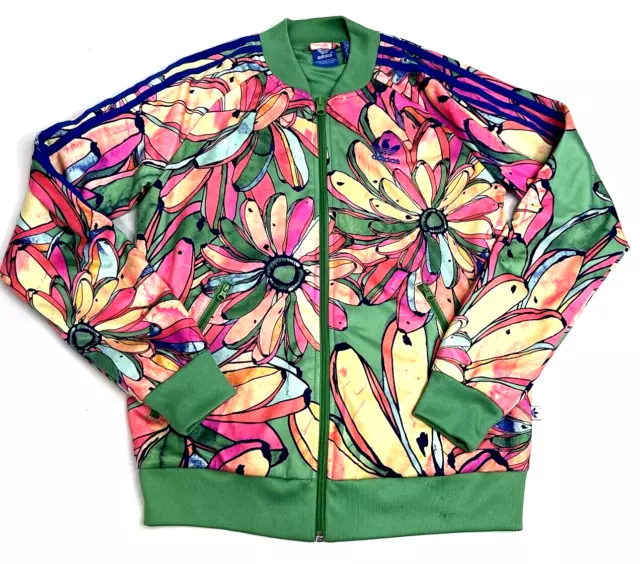 Adidas x Farm Rio Zip Up Track Jacket Supergirl Banana Floral Top Size Small S