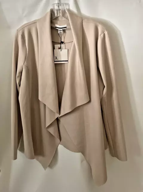 Jules & Leopold Womens Blazer Jacket Beige Suede Open Front Size Large