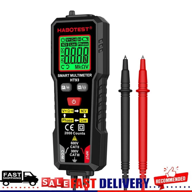 Ut93 Multimeter HT93 DIGITAL MULTIMETER with NCV Ohmmeter Auto-Ranging Live Wire ...