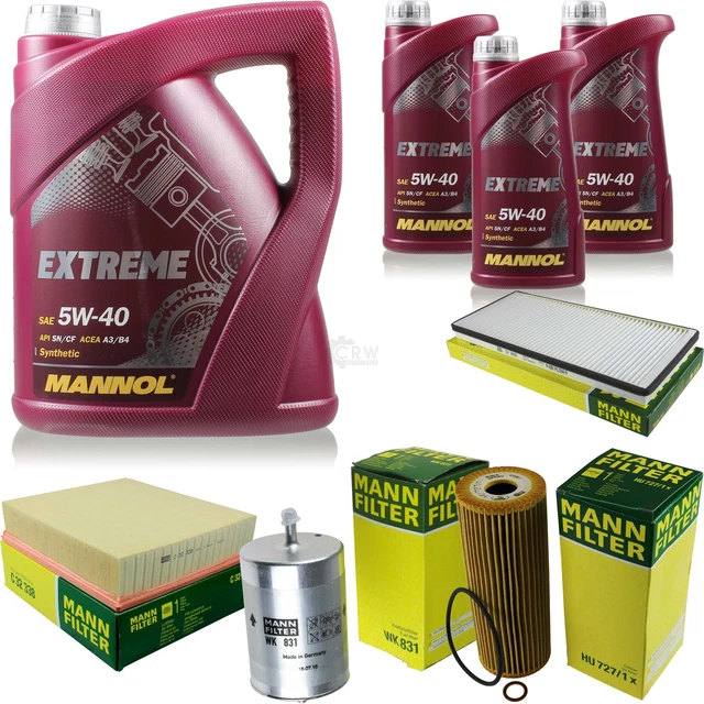 MANNOL Filter Set Mit Motoröl 5W-40 - Komplett-Servicepaket Mit Luftfilter, Ölfilter, Kraftstofffilter