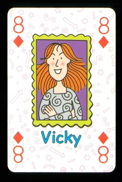 1 x Spielkarte Jacqueline Wilson - Vicky - 8 of Diamonds S42