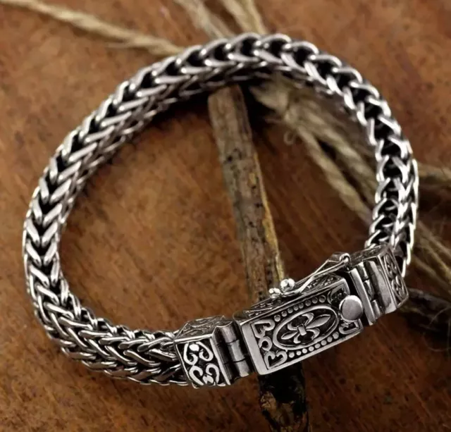 BALI Hand WEAVED Solid 316L Stainless Steel Chain Bracelet