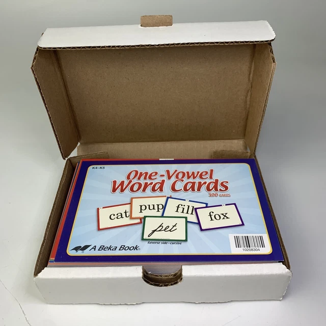 ABEKA ONE VOWEL Word Cards k4k5 Phonics flashcards homeschool 100