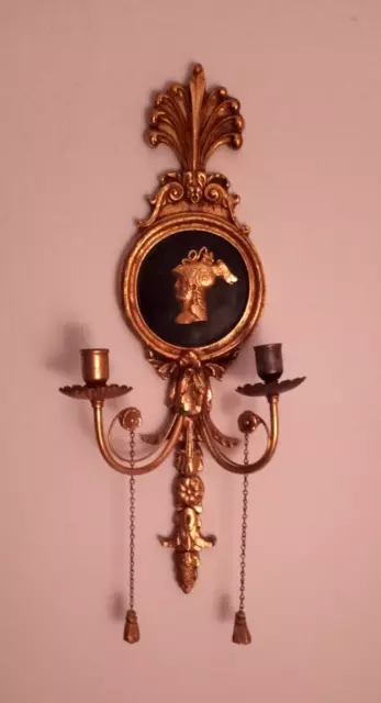 Friedman Brothers 18th Century Reproduction Gilded French Empire 2 Candle Sconce