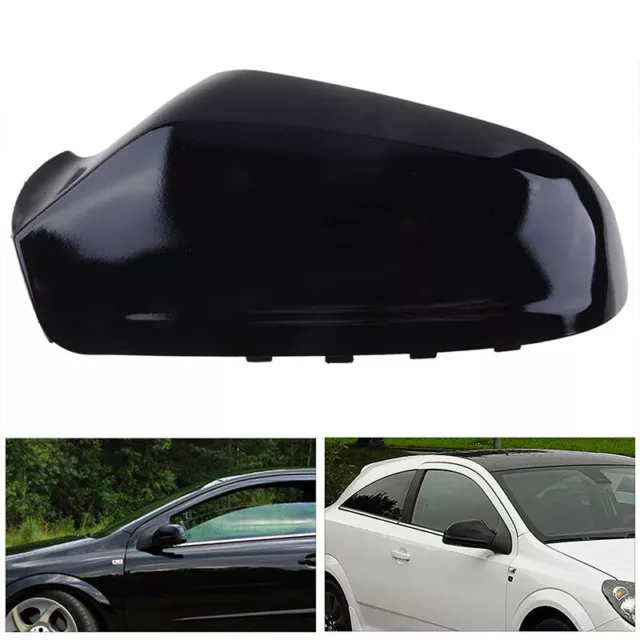 Left Gloss Black For Vauxhall Astra H MK5 Wing Mirror Cover Cap Casing 2004-2009